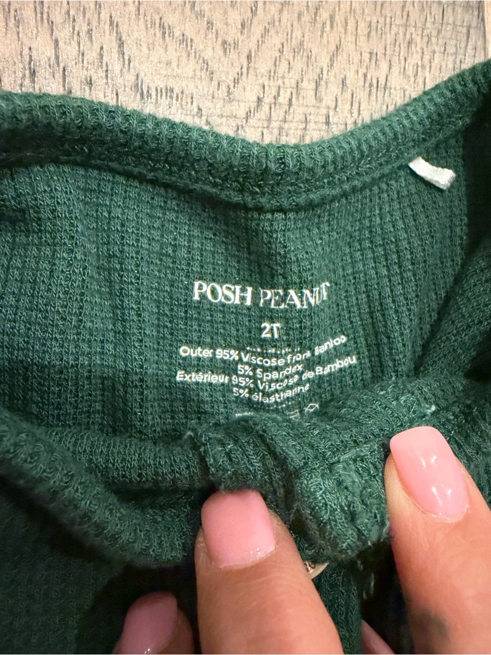 Posh Peanut Deep Green Waffle Knit Toddler Dress